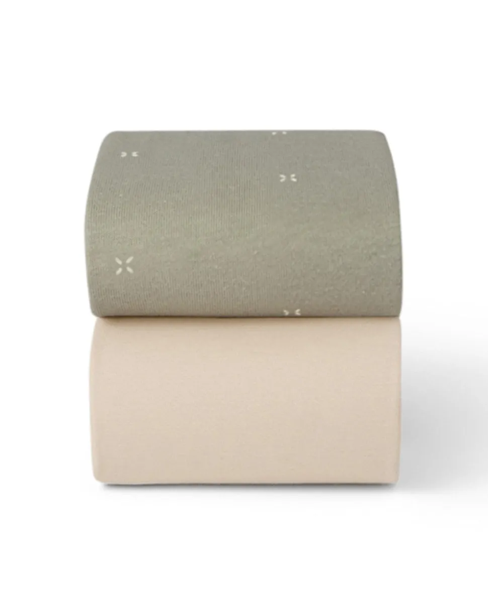 Snüz Twin Pack Cot & Cotbed Sheets - Sage Cross