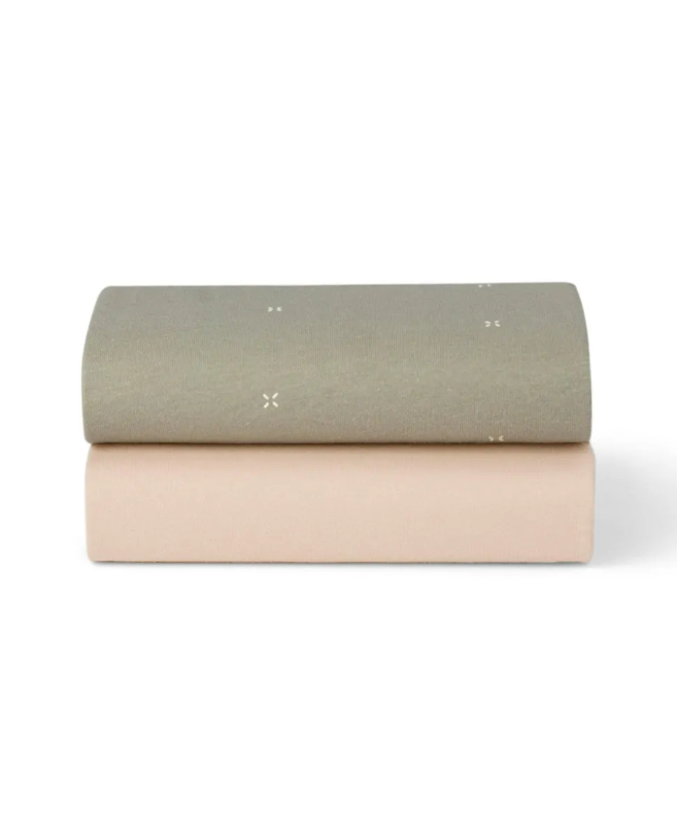 Snüz Twin Pack Crib Sheets - Sage Cross