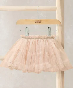Sparkle Mesh Tutu Skirt with Metallic Waistband - Pink