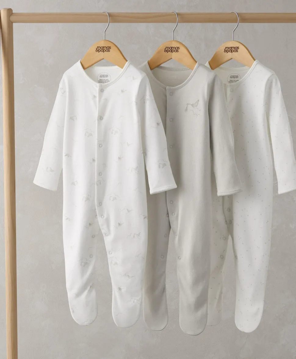 Stork Sleepsuits (Set of 3)