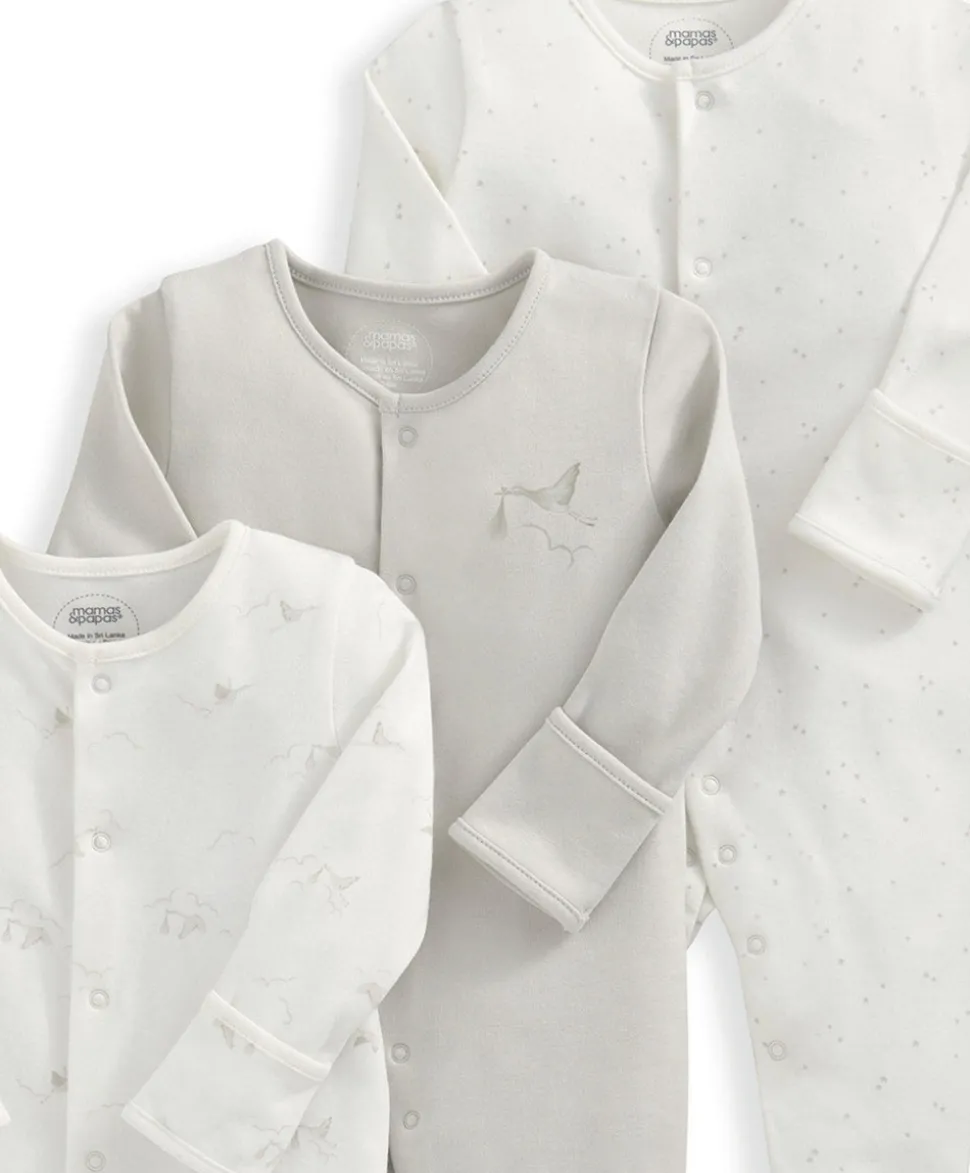 Stork Sleepsuits (Set of 3)
