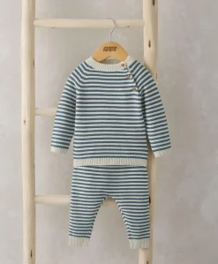 Stripe Jumper & Leggings Set - Blue