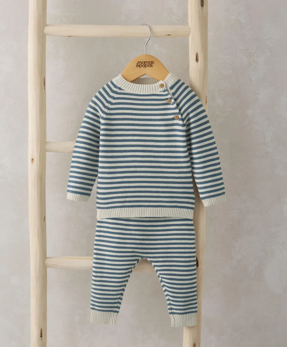 Stripe Jumper & Leggings Set - Blue