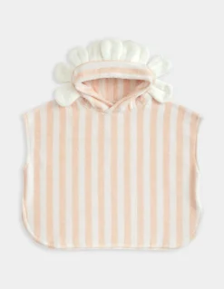 Striped Sleeveless Hood Poncho