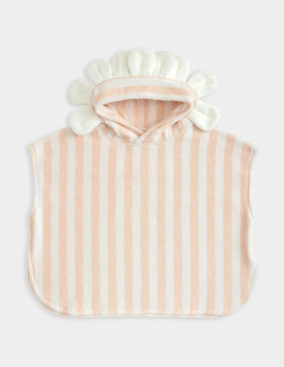 Striped Sleeveless Hood Poncho
