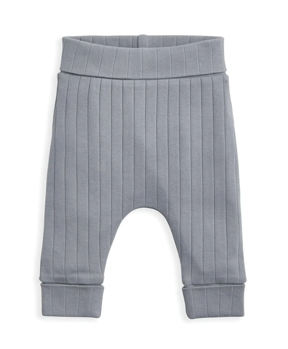 Striped Top & Rib Leggings Set (2 Pieces) - Blue