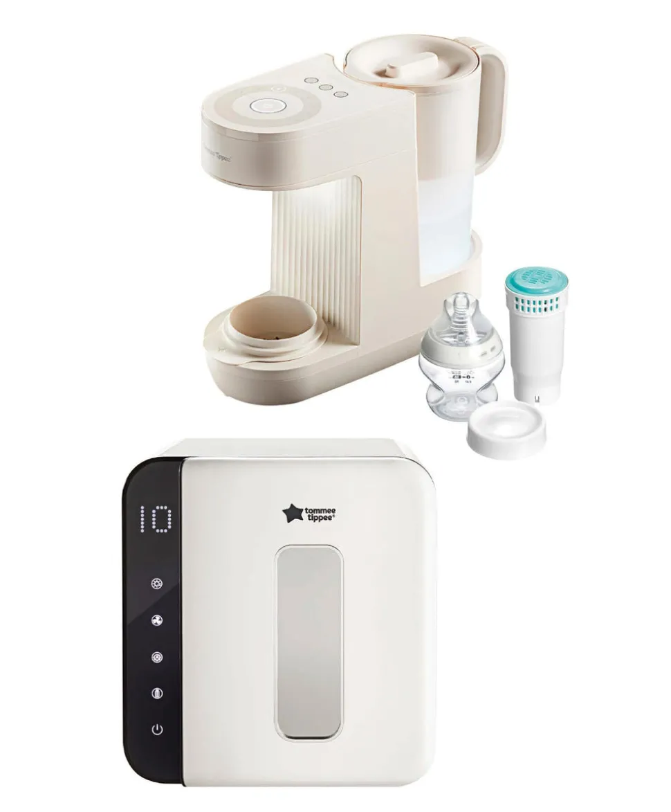 Tommee Tippee Perfect Prep Formula Feed Maker & Ultra UV 3-in-1 Electric Steriliser Bundle - Chalk