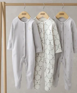 Trellis Print Sleepsuites (Set of 3)