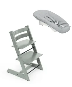 Tripp Trapp Highchair & Newborn Set Bundle – Glacier Green