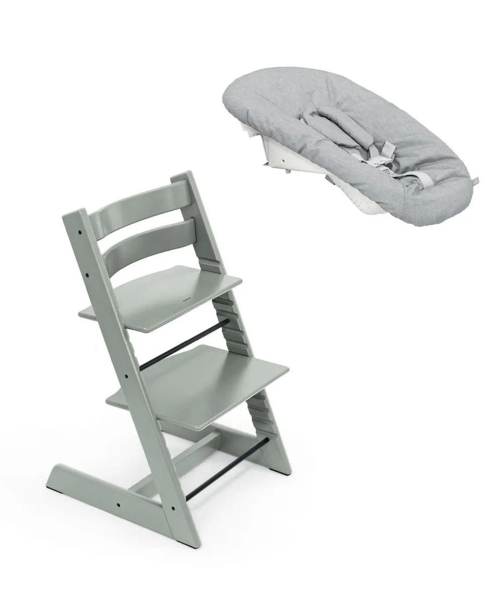 Tripp Trapp Highchair & Newborn Set Bundle – Glacier Green