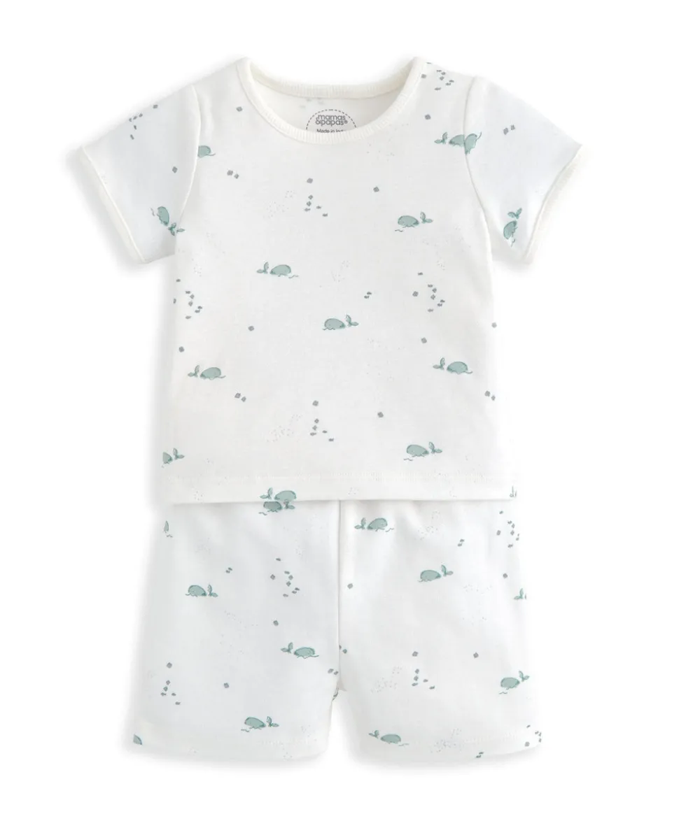 T-Shirt & Shorts Set (2 Pieces) - Whale Print