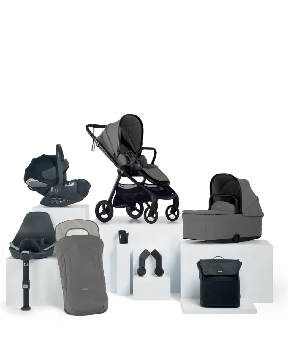 Vardo Pushchair Bundle with Cybex Cloud T Car Seat (8 Pieces) - Storm