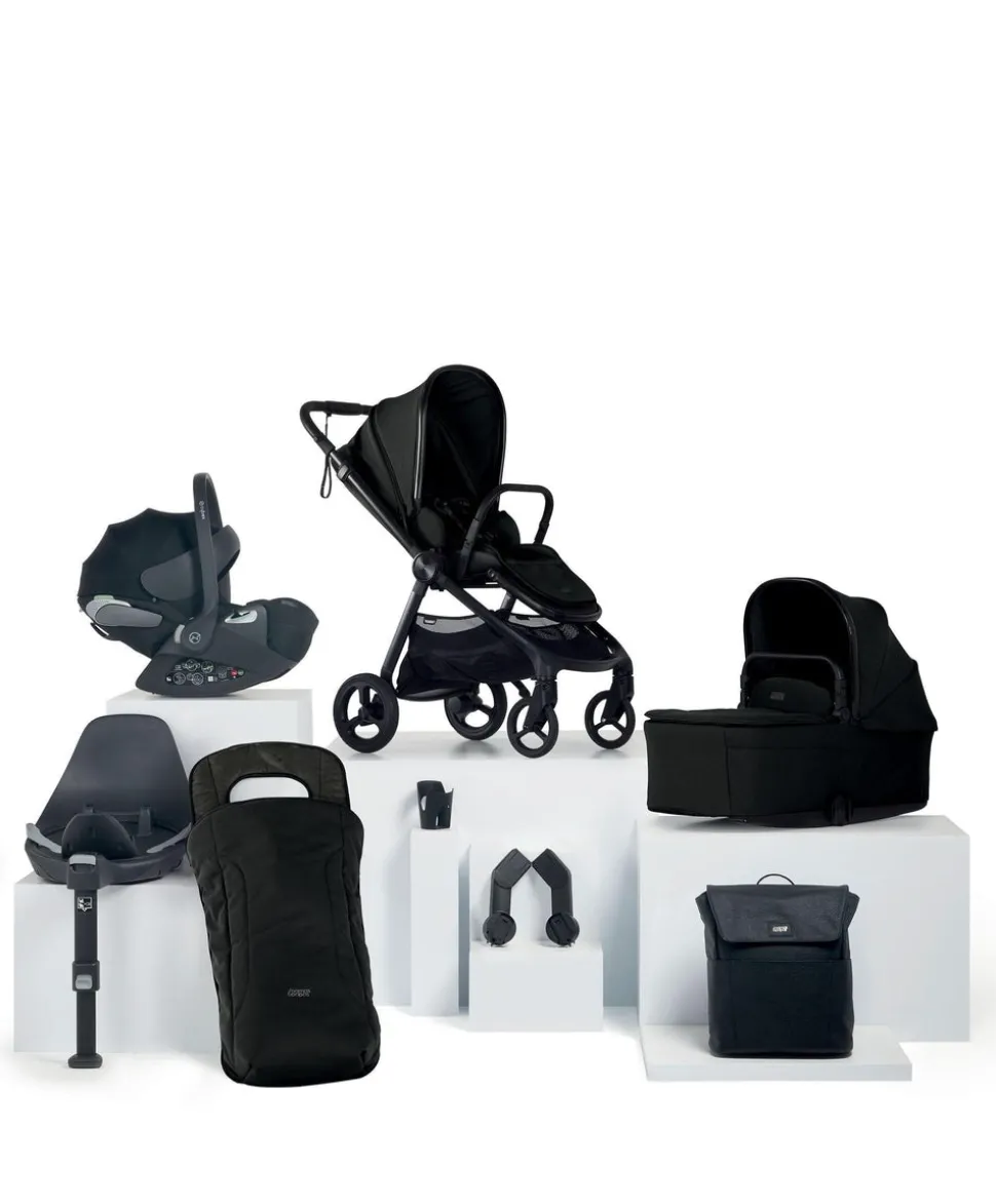 Vardo Pushchair Bundle with Cybex Cloud T Car Seat (8 Pieces) - Noir