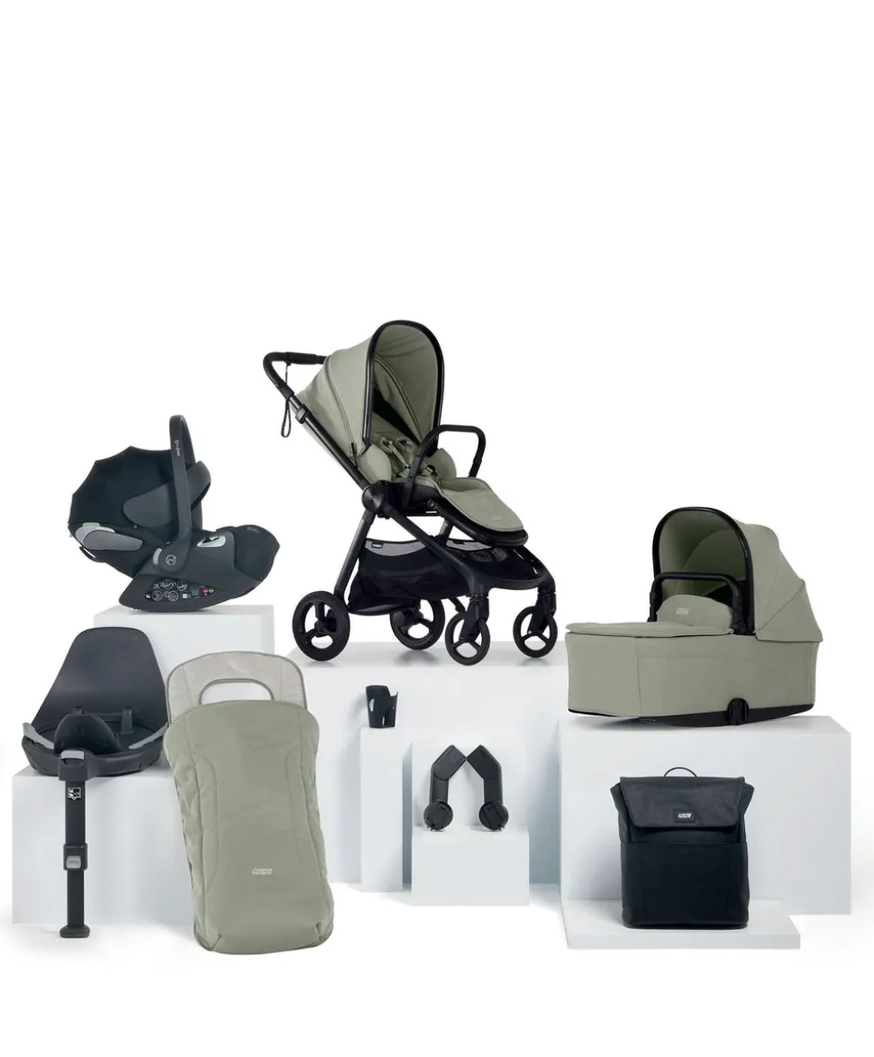 Vardo Pushchair Bundle with Cybex Cloud T Car Seat (8 Pieces) - Sage