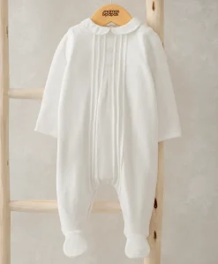 Velour Sleepsuit - White