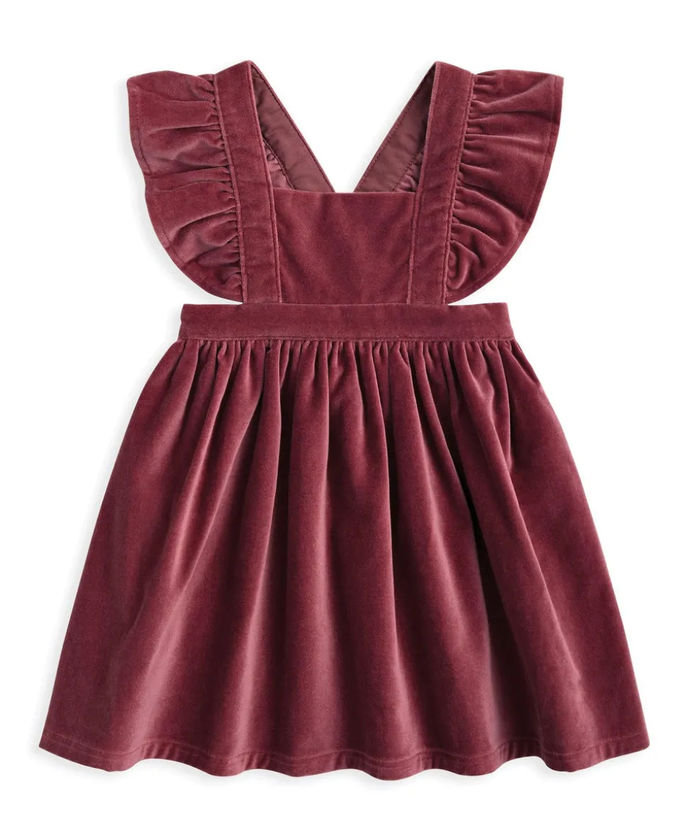 Velvet Dress & Floral Bodysuit Set (2 Pieces)