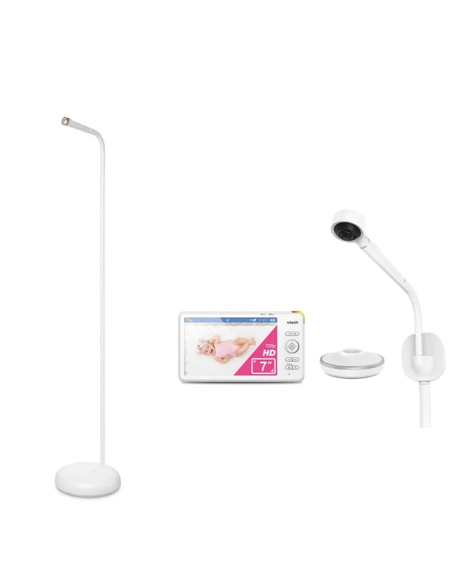 VTech RM7787HD 7” Over-The-Cot Smart Monitor & Floor Stand Bundle - White