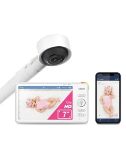 VTech RM7787HD 7” Over-The-Cot Smart Monitor & Floor Stand Bundle - White