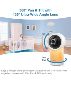 VTech RM7766HD 7 Smart Pan & Tilt Baby Monitor in White
