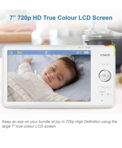 VTech RM7766HD 7 Smart Pan & Tilt Baby Monitor in White