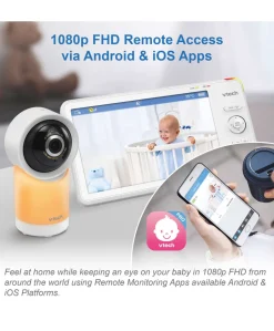 VTech RM7766HD 7 Smart Pan & Tilt Baby Monitor in White