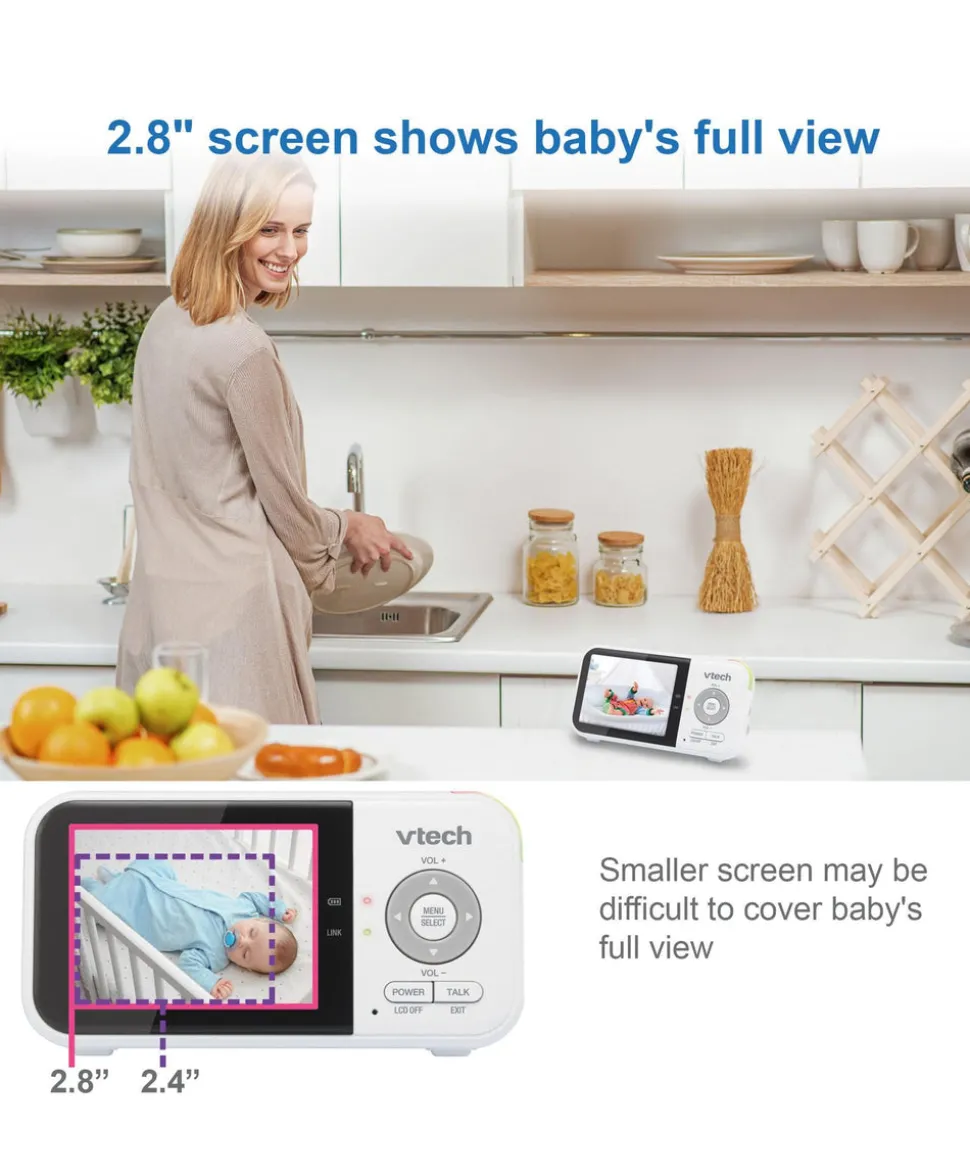VTech VM819 2.8" Digital Video Baby Monitor- White