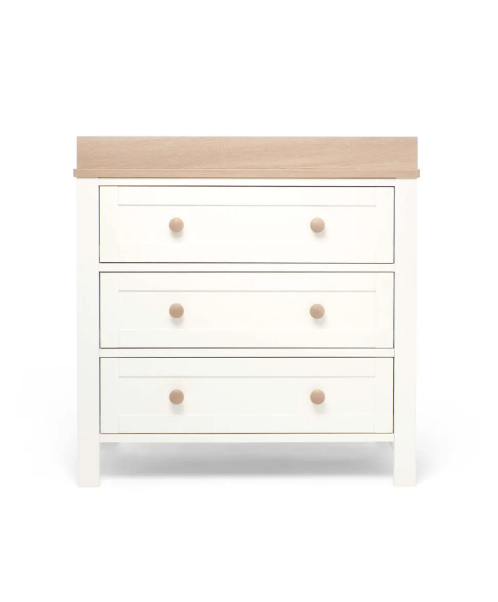 Wedmore 3 Piece Cotbed Range with Dresser Changer & Wardrobe - White/Natural
