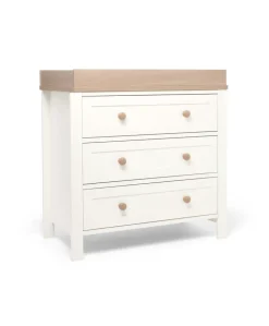 Wedmore 3 Piece Cotbed Range with Dresser Changer & Wardrobe - White/Natural