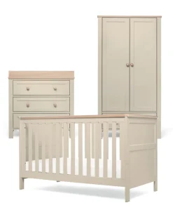 Wedmore 3 Piece Cotbed Set with Dresser Changer & Wardrobe - Pebble Grey