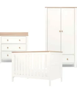 Wedmore Convertible Cot Range - White/Natural