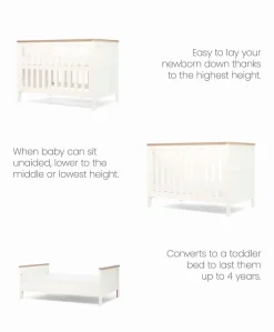 Wedmore Convertible Cot Set - White/Natural