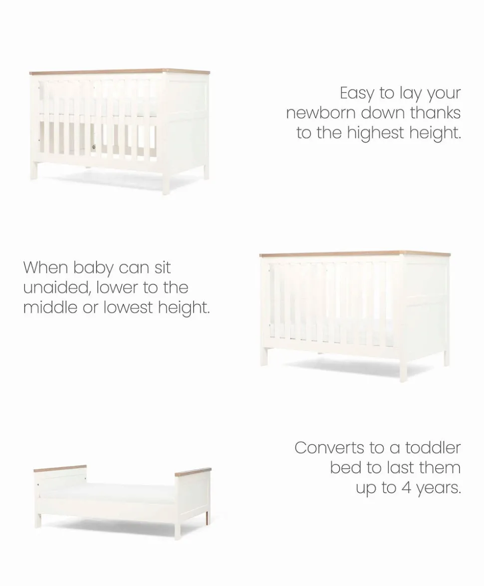 Wedmore Convertible Cot Set - White/Natural