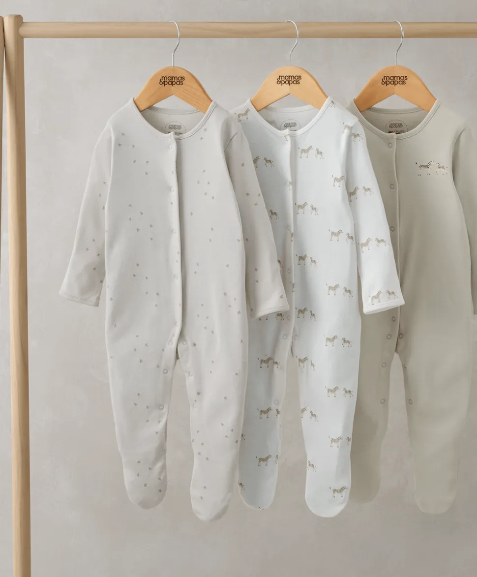 Wild Animals Sleepsuits (Pack of 3)